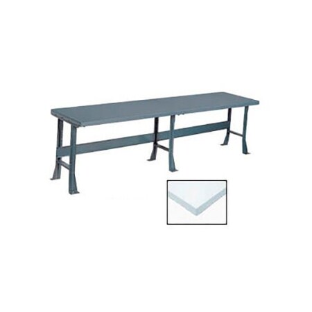 Global Industrial Production Workbench w/ Laminate Square Edge Top, 144inW x 36inD, Gray 500315